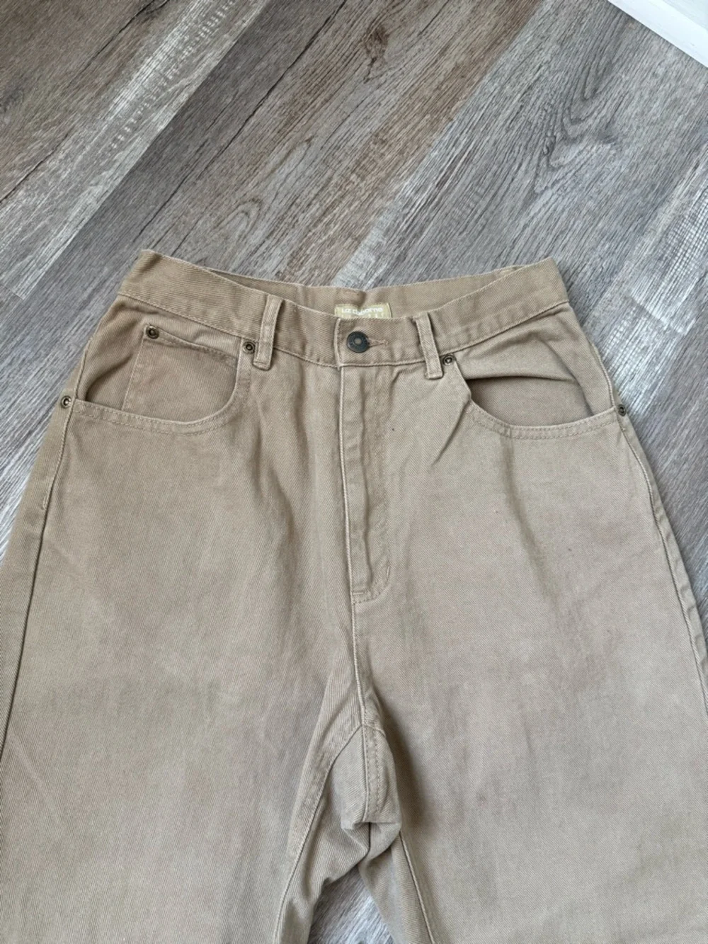 VTG Liz Claiborne Khaki Denim Pants Cotton Brown Tan Size 26 27 - Picture 8 of 10